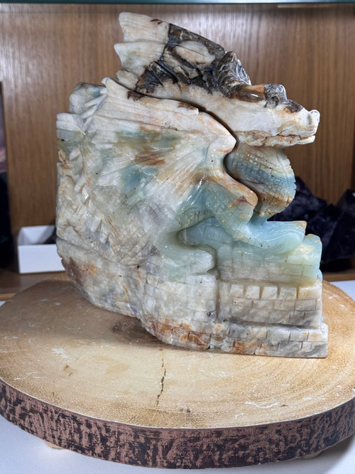 Caribbean Calcite Dragon Carving