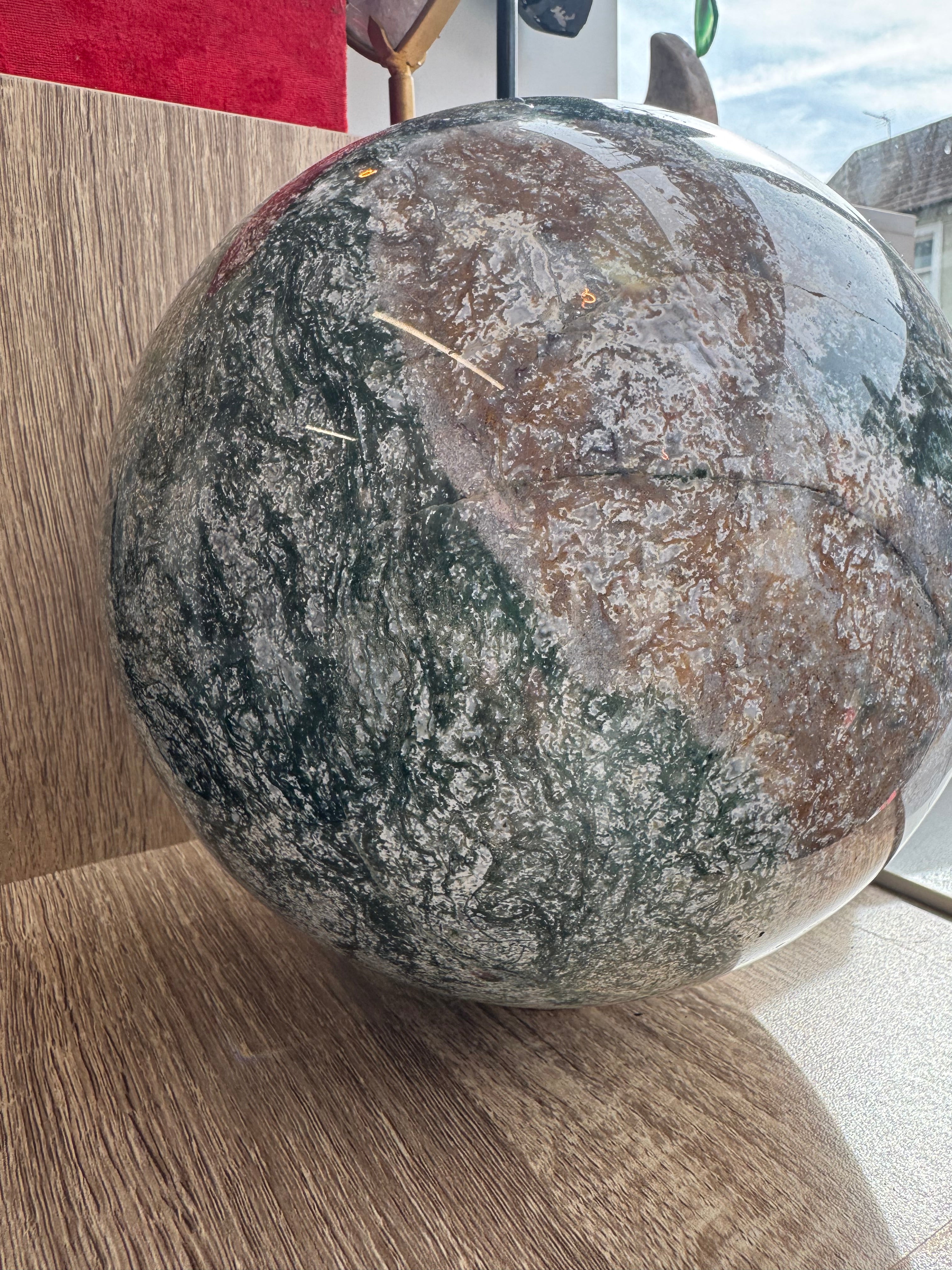 17.7kg Moss Agate Sphere