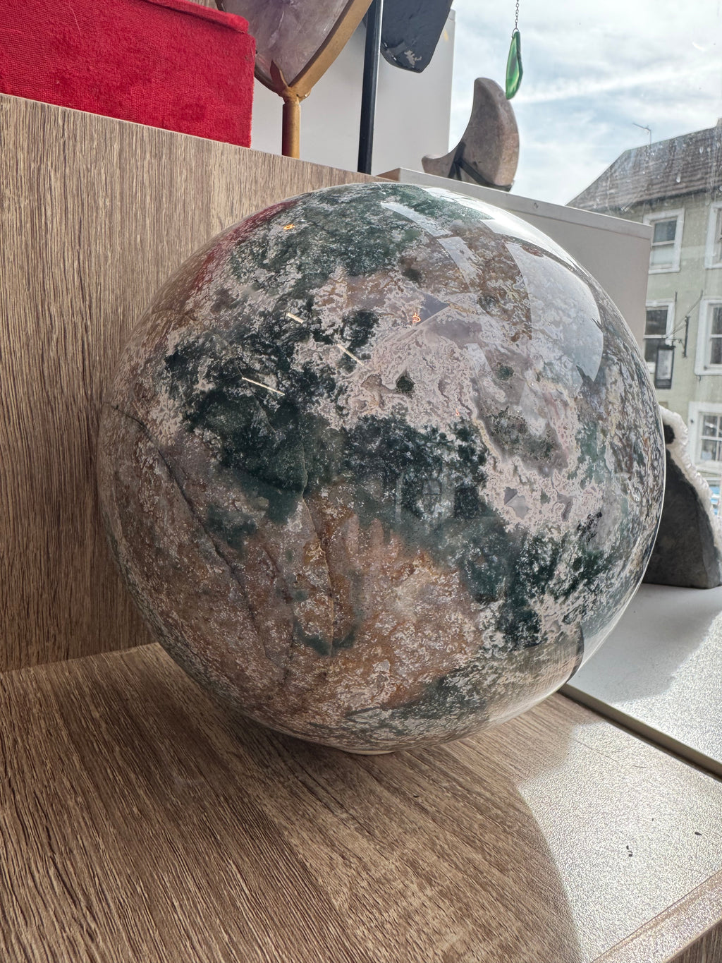 17.7kg Moss Agate Sphere