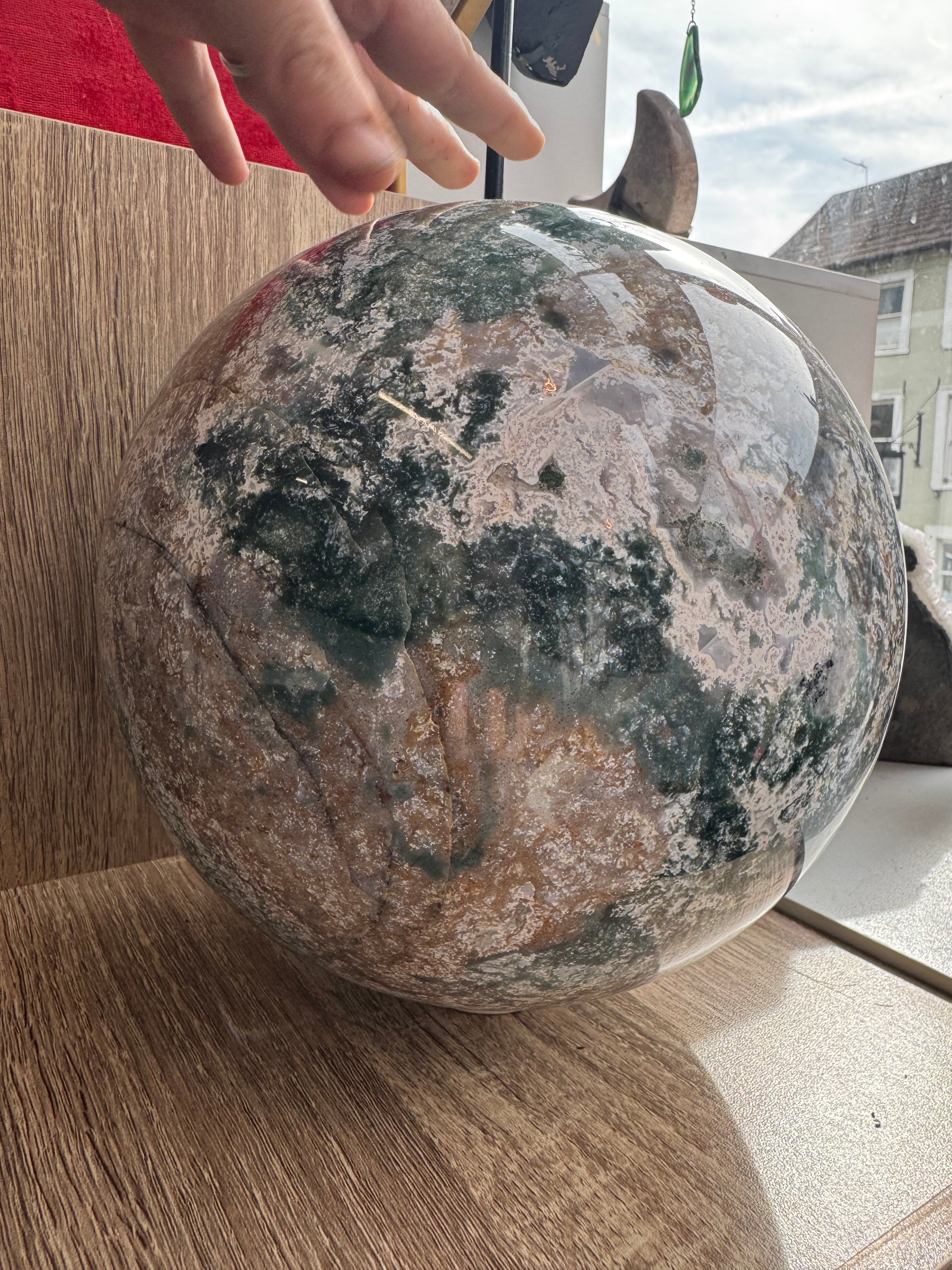 17.7kg Moss Agate Sphere