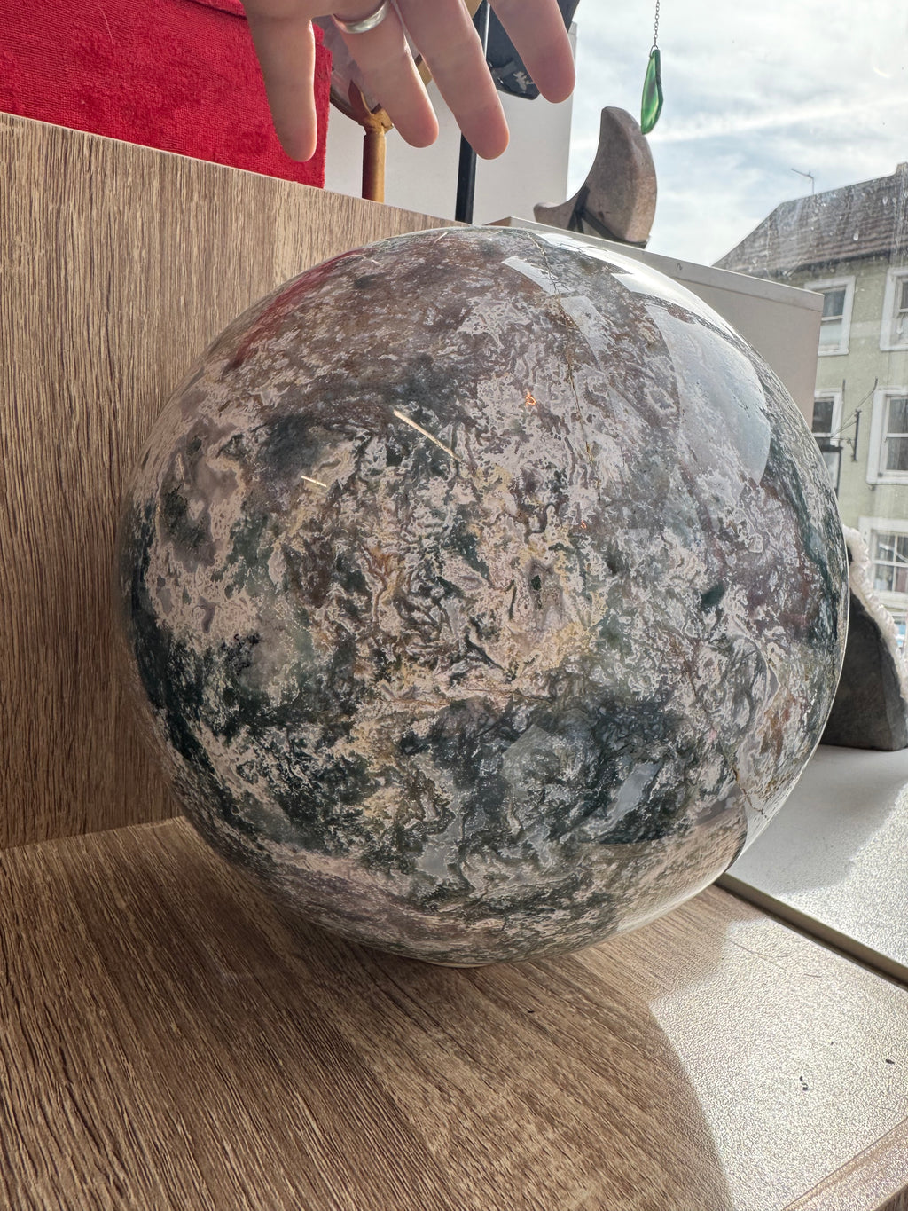 17.7kg Moss Agate Sphere