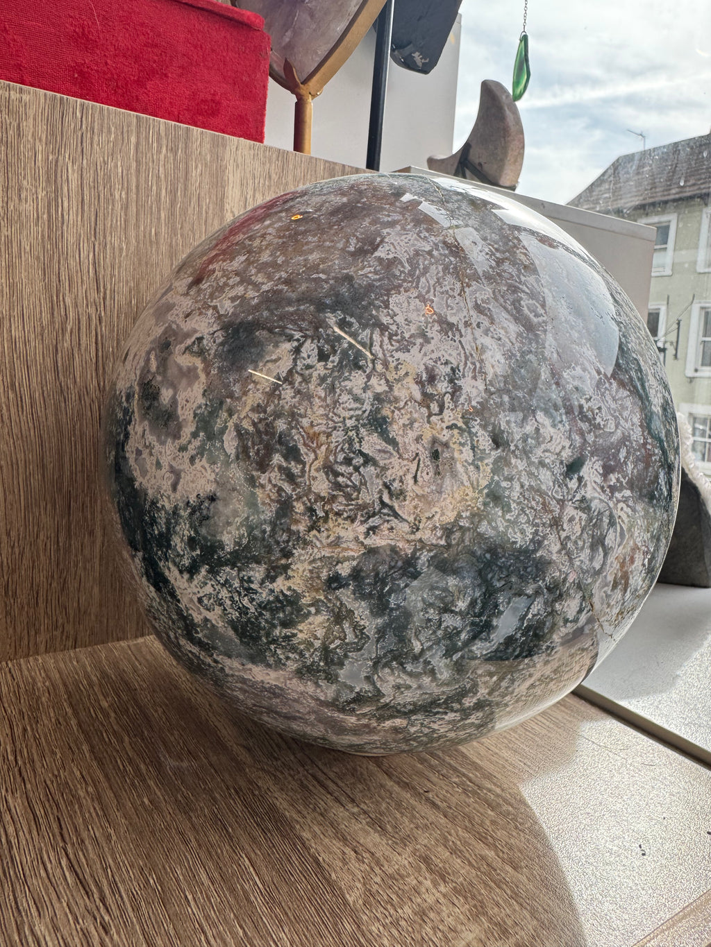 17.7kg Moss Agate Sphere