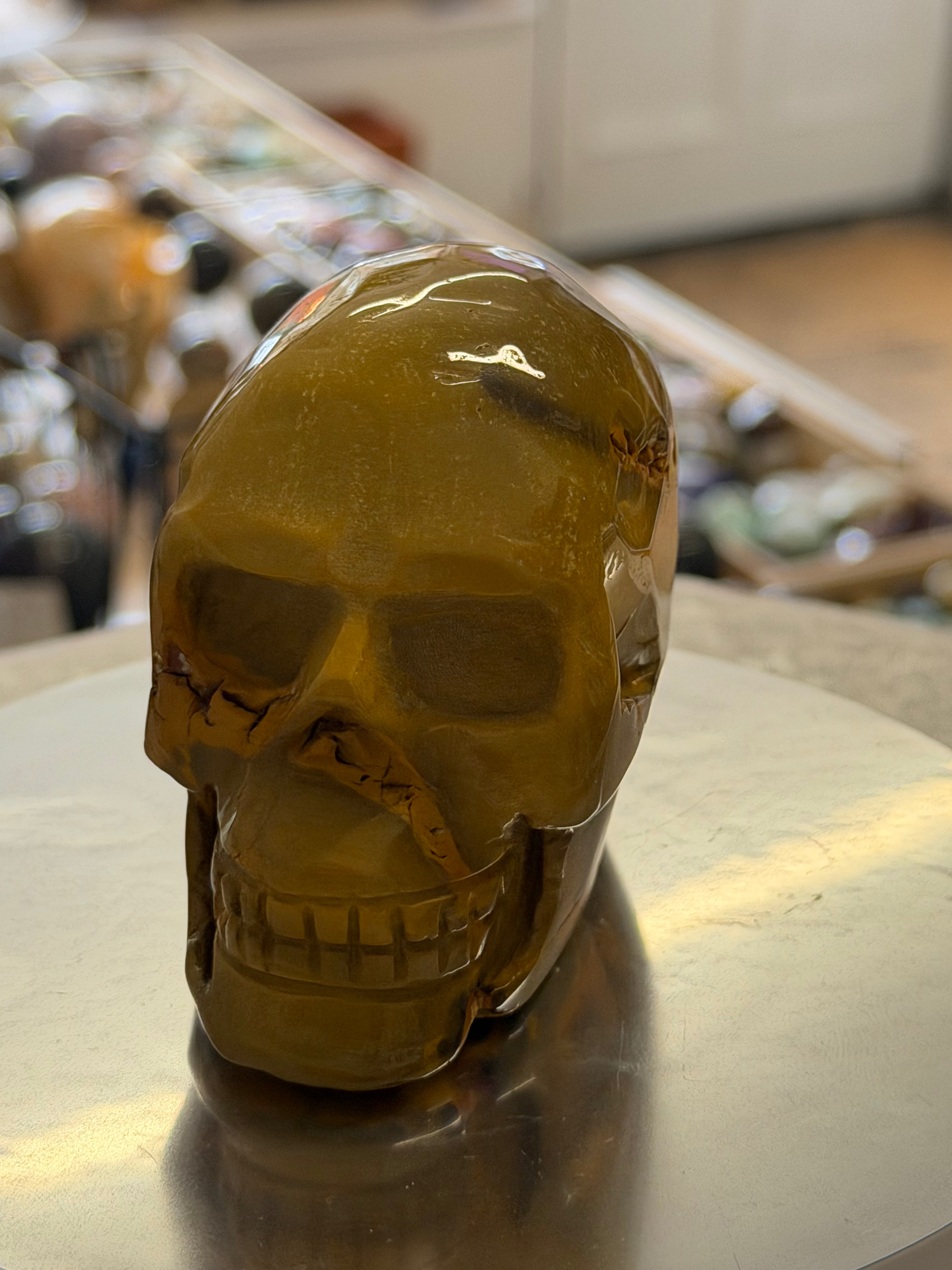 Mookaite Skull Carving