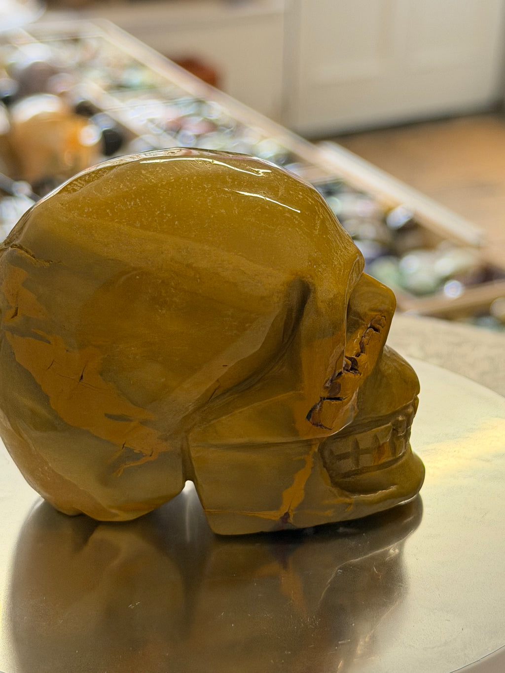 Mookaite Skull Carving