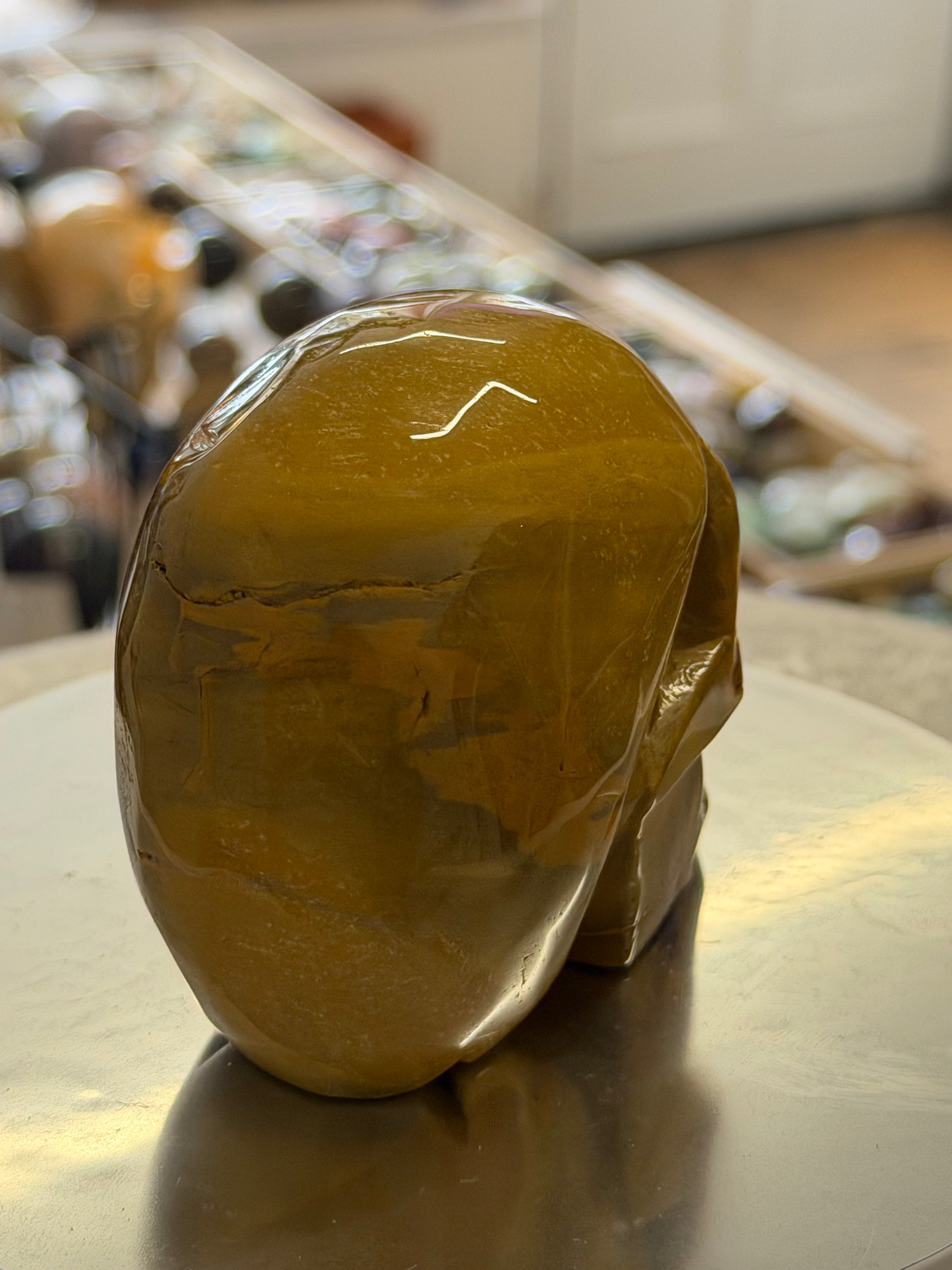 Mookaite Skull Carving