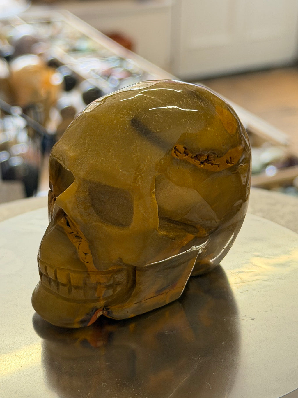 Mookaite Skull Carving