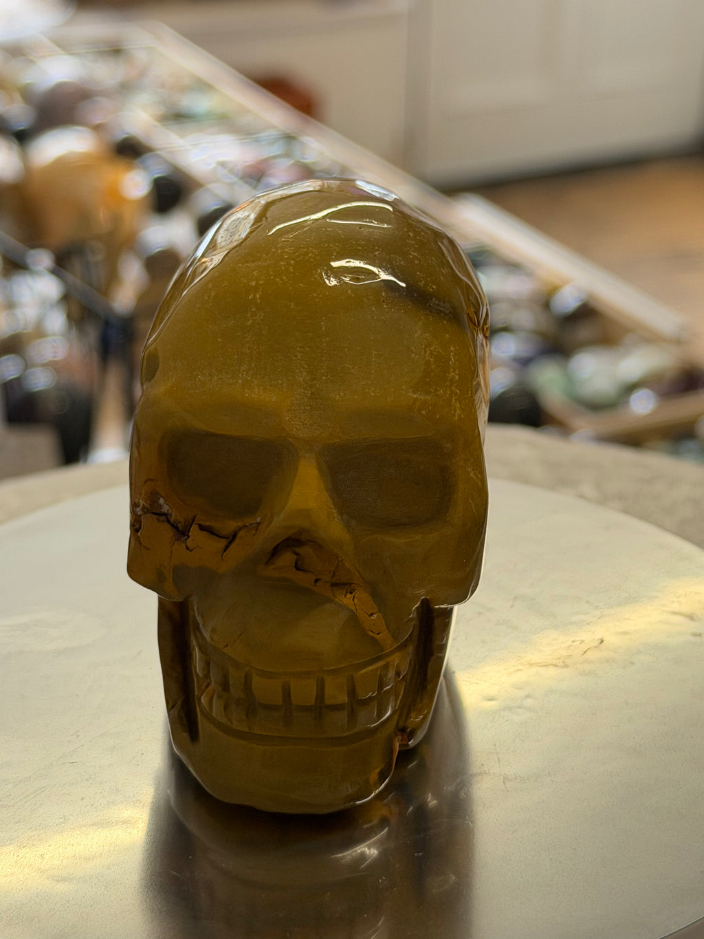 Mookaite Skull Carving