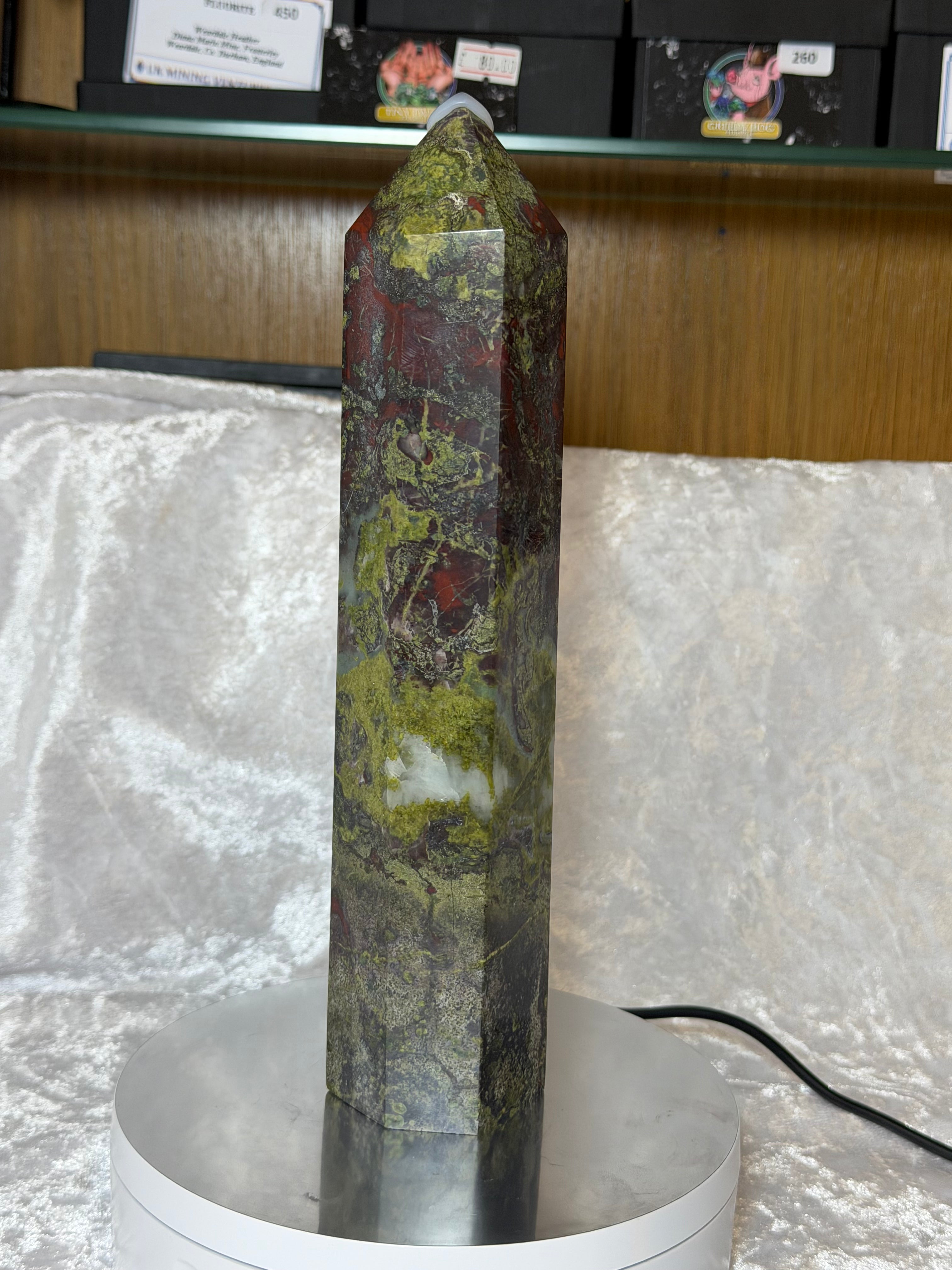Dragon Blood Jasper Crystal Tower