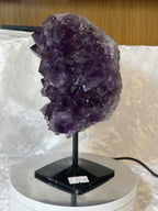 Uruguayan Amethyst Cluster on Metal Display Stand