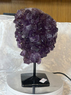 Uruguayan Amethyst Cluster on Metal Display Stand