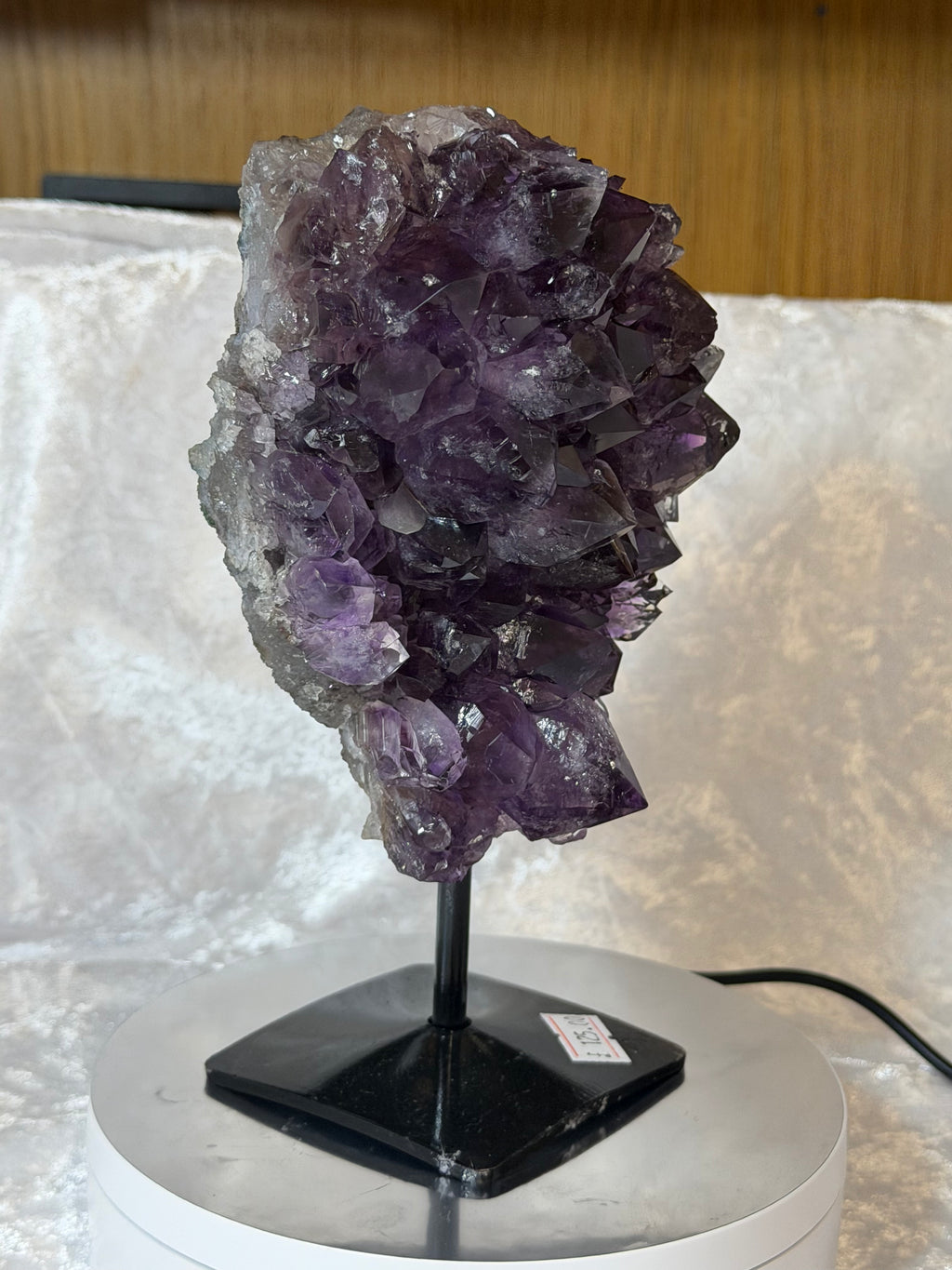 Uruguayan Amethyst Cluster on Metal Display Stand