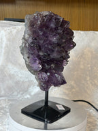 Uruguayan Amethyst Cluster on Metal Display Stand