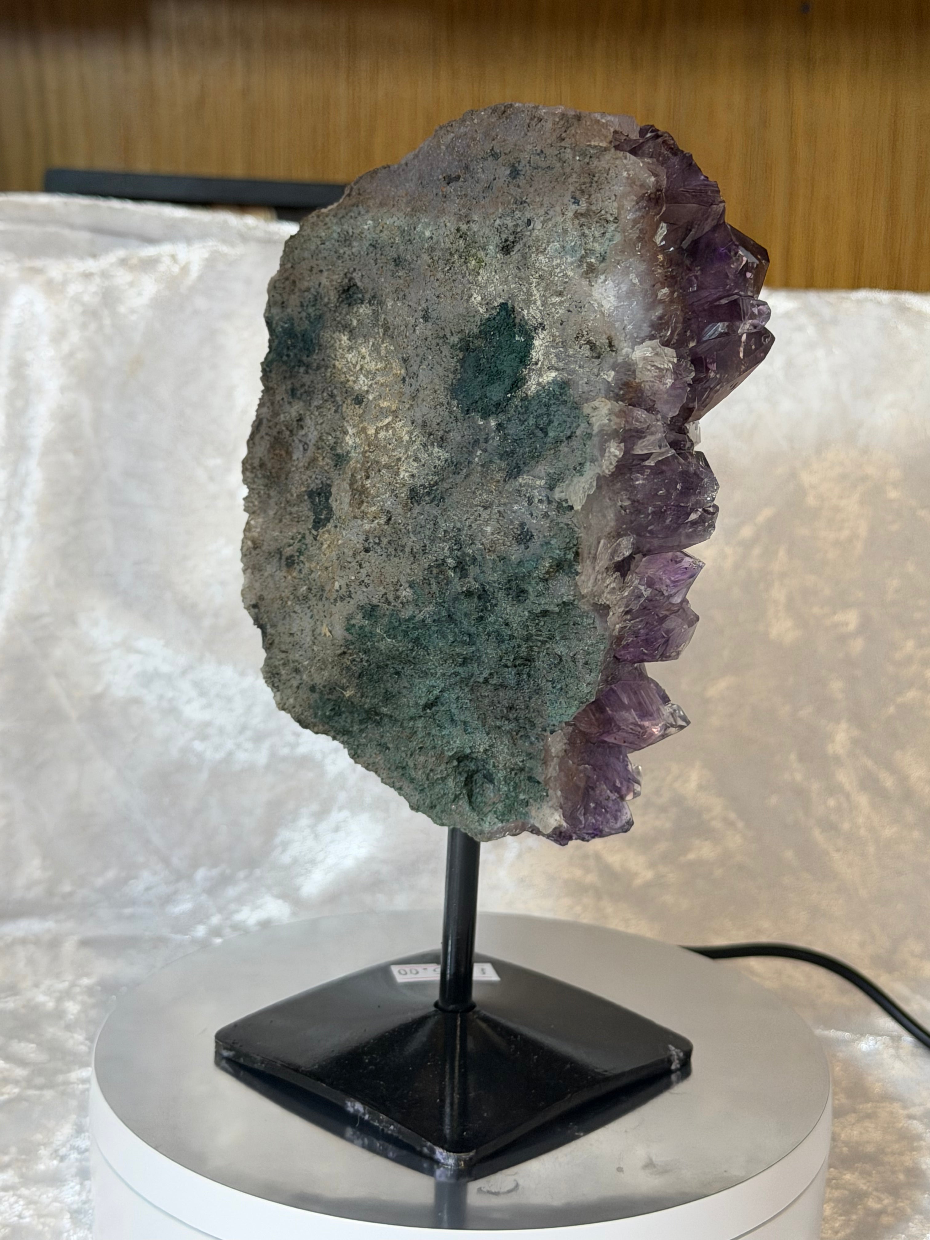 Uruguayan Amethyst Cluster on Metal Display Stand