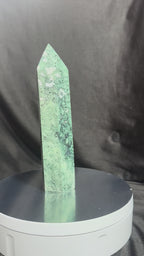 Moss Agate Crystal Tower