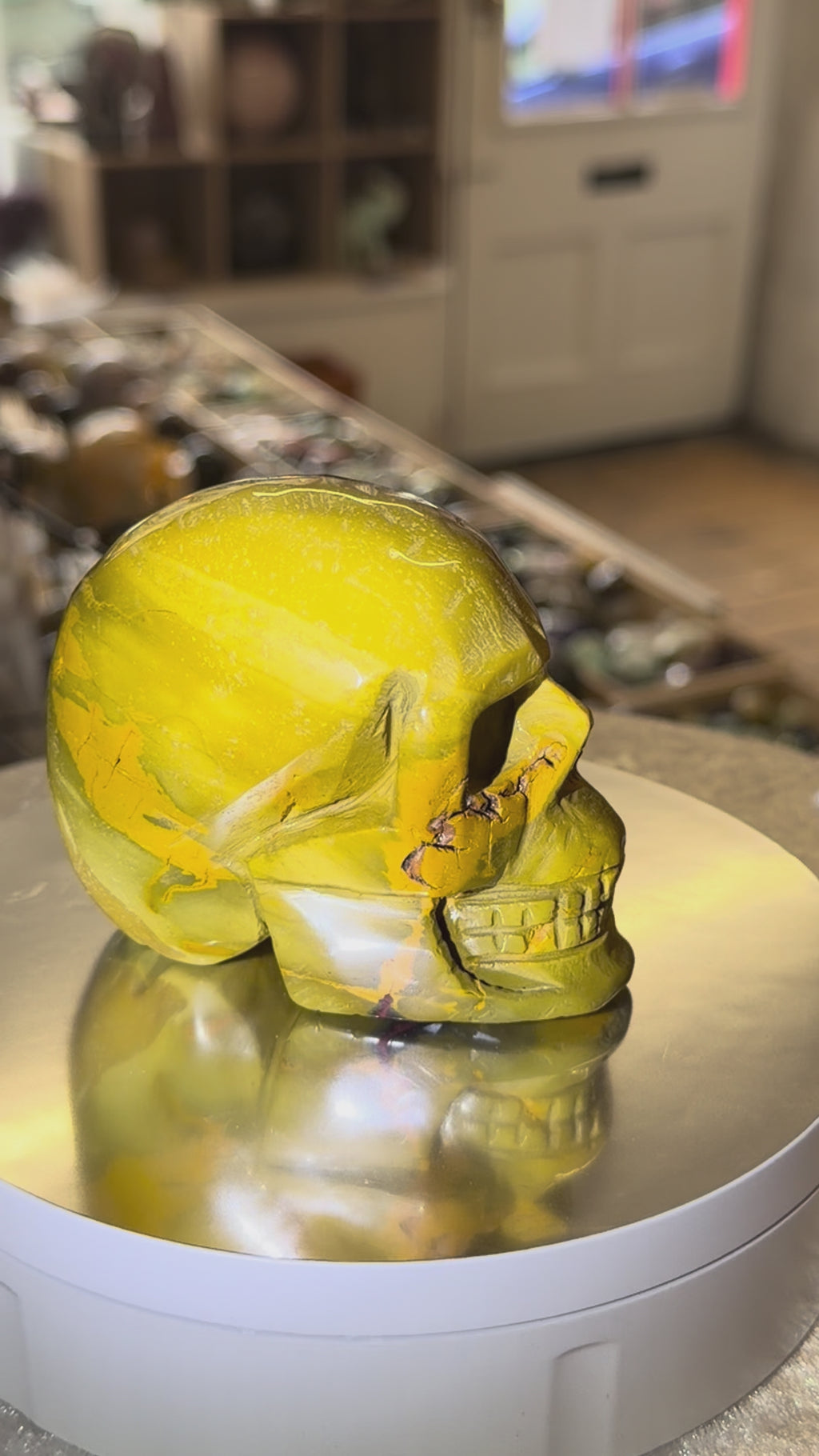 Mookaite Skull Carving
